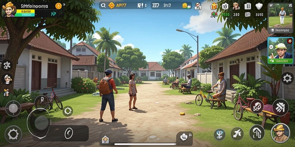 Tampilan screenshot API77 menampilkan interaksi dinamis di dunia simulasi.