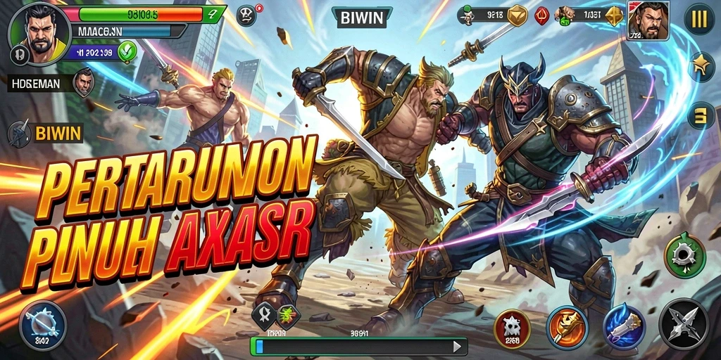 Tangkapan layar game Fighting BIWIN dengan aksi seru dan penuh strategi.