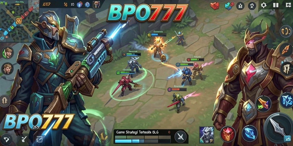 Screenshot gameplay BPO777 menunjukkan aksi strategis dan pembangunan kerajaan yang mendalam.