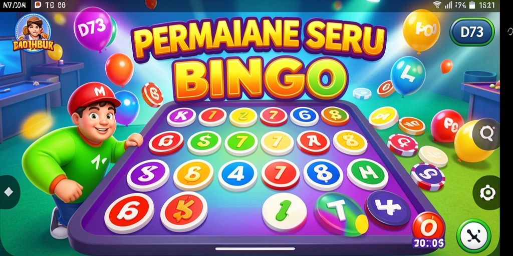 Screenshot D73 menampilkan gameplay Bingo yang seru dan interaktif.