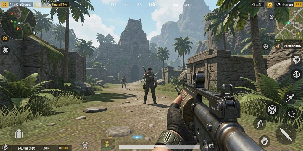Screenshot FUJI66 menampilkan aksi pertempuran seru dalam mode TPS.