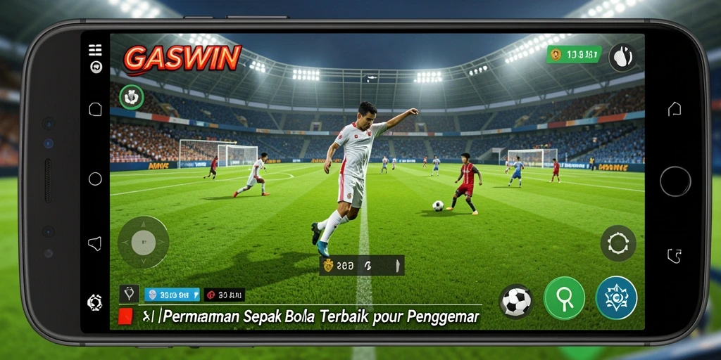 Tampilan gameplay GASWIN yang menegangkan dan penuh aksi sepak bola.