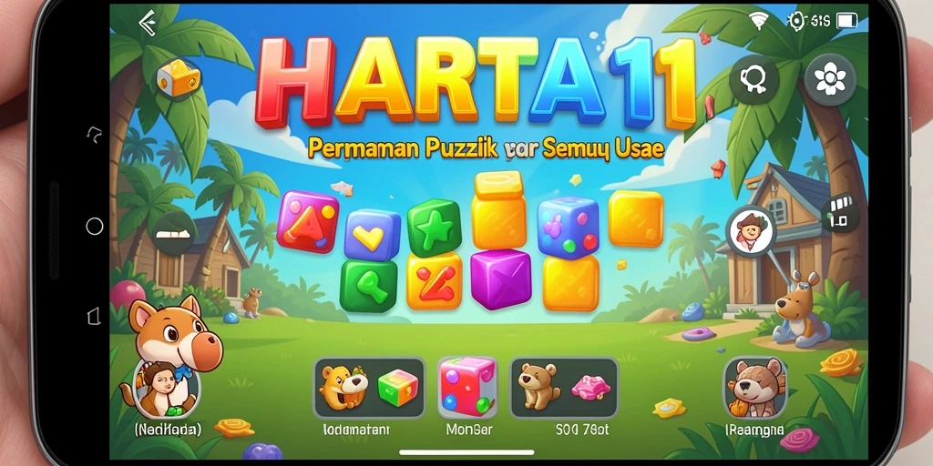 Tangkapan layar menunjukkan gameplay menantang HARTA11 dengan teka-teki menarik.