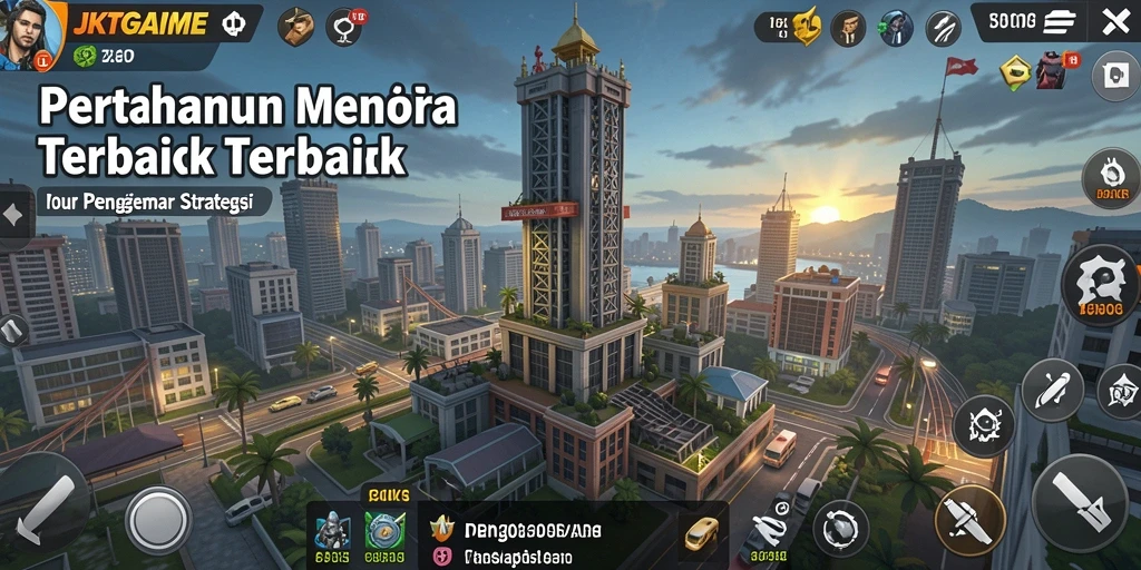 Tampilan gameplay menakjubkan dari JKTGAME dengan aksi pertahanan menara.