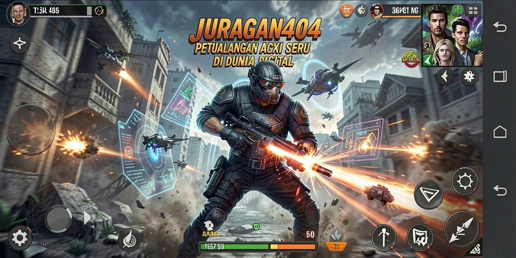 Gameplay seru dan serangan mendebarkan di JURAGAN404.