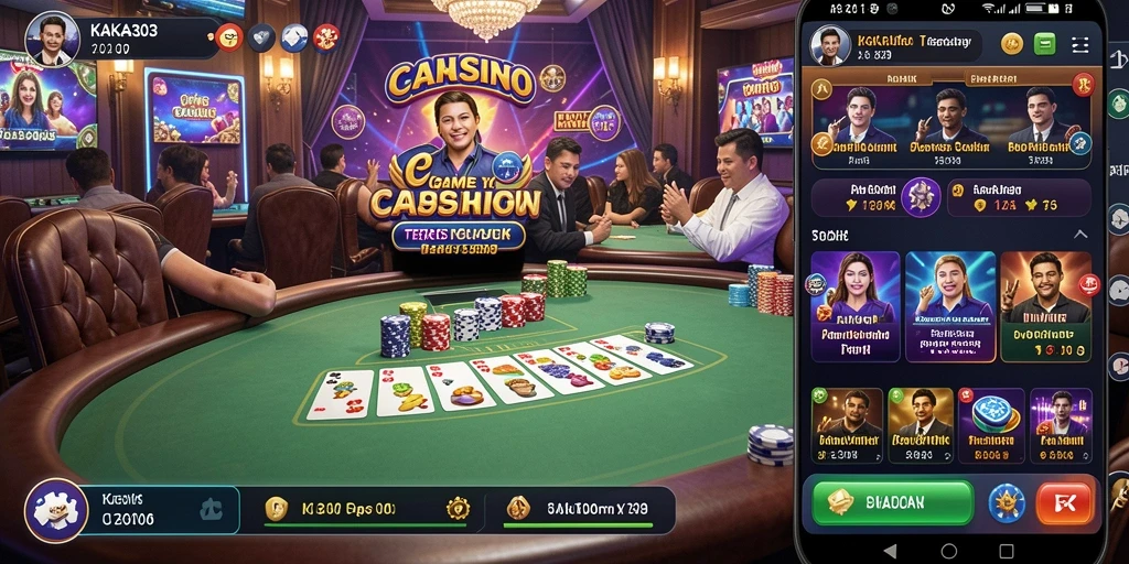 Tampilan gameplay Live Casino KAKA303 dengan dealer profesional dan permainan menarik.