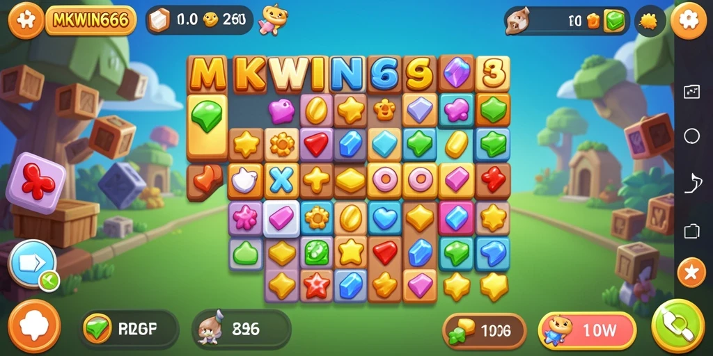 Tampilan gameplay MKWIN666 dengan kombinasi warna cerah dan tantangan seru.