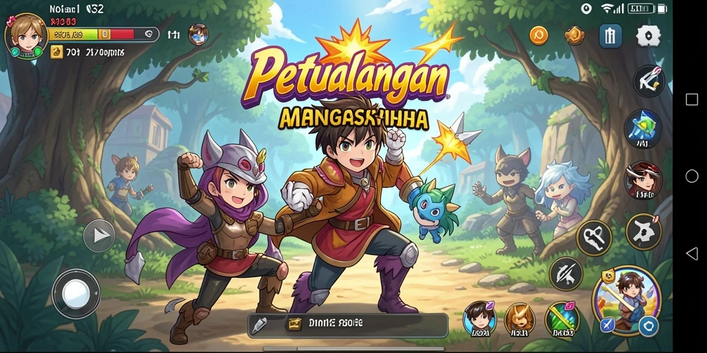 Screenshot menunjukkan karakter Anime menakjubkan dalam aksi gameplay.
