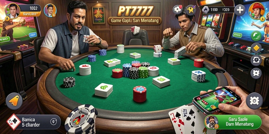 Tampilan gameplay Gaple yang seru dan interaktif di PT777.