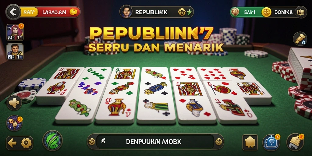 Tampilan seru gameplay Domino di REPUBLIK77.