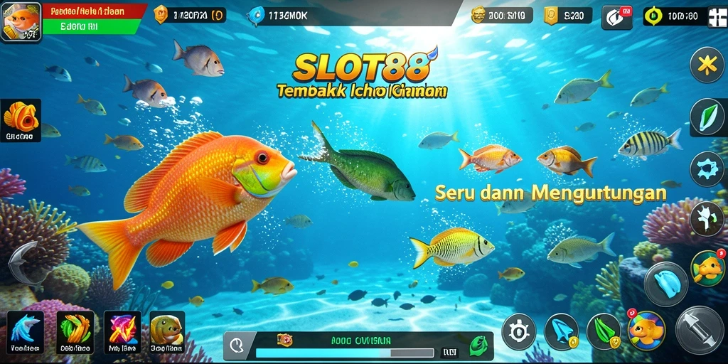 Tampilan gameplay SLOT88 yang menarik saat menembak ikan.