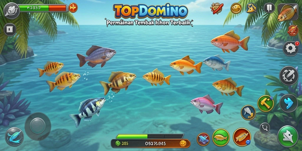Tampilan gameplay Tembak Ikan yang menakjubkan di TOPDOMINO.