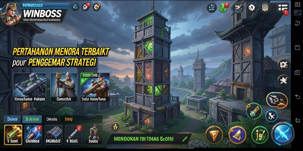 Tampak seru dalam menjalankan strategi Tower Defense di WINBOSS.