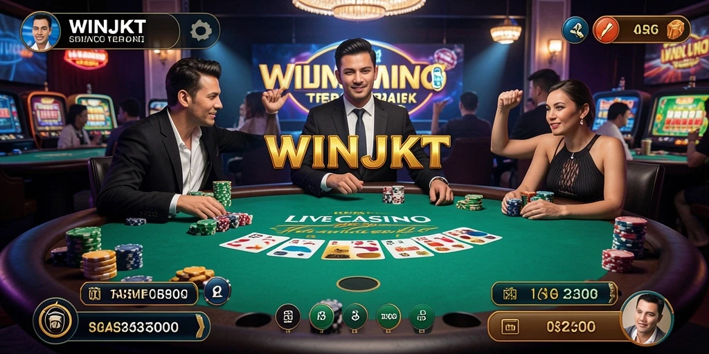 Screenshot menunjukkan keseruan gameplay Live Casino di WINJKT.